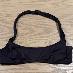 SKIMS Black Halter Swim Top